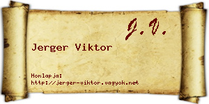 Jerger Viktor névjegykártya